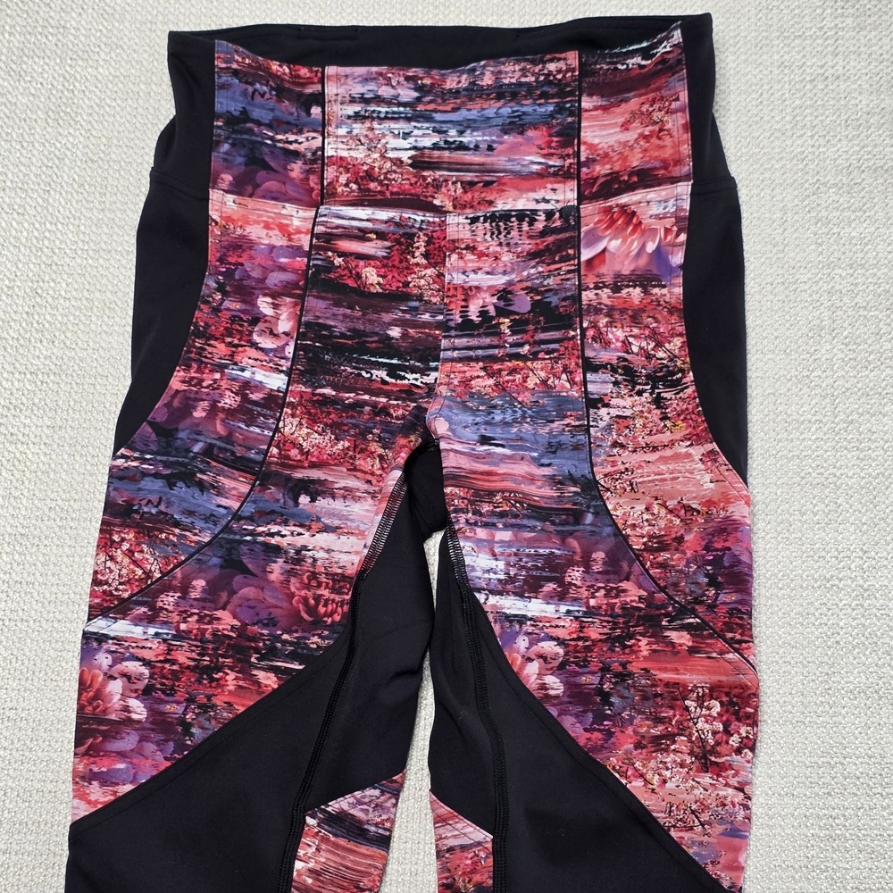 Lululemon Sweat & Repeat Tight Leggings Women size 8 Black Dahliascape High Rise